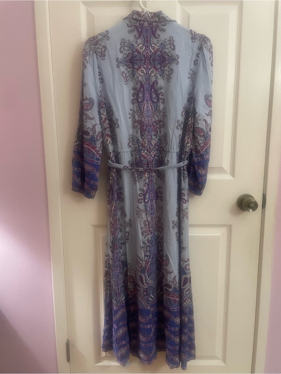 LOFT Floral Print Blouse in Light Blue and Pink